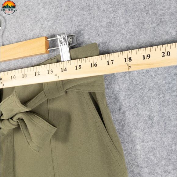 Express Ankle Pants Green Flat Front High-Rise Cargo Pockets Women's Size 12R - Picture 6 of 15